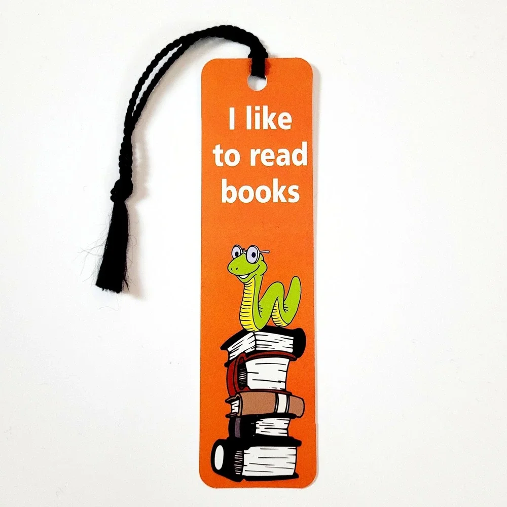 Vintage 90s Bookworm tassel Bookmark I like to Read Books Distinction Britain UK